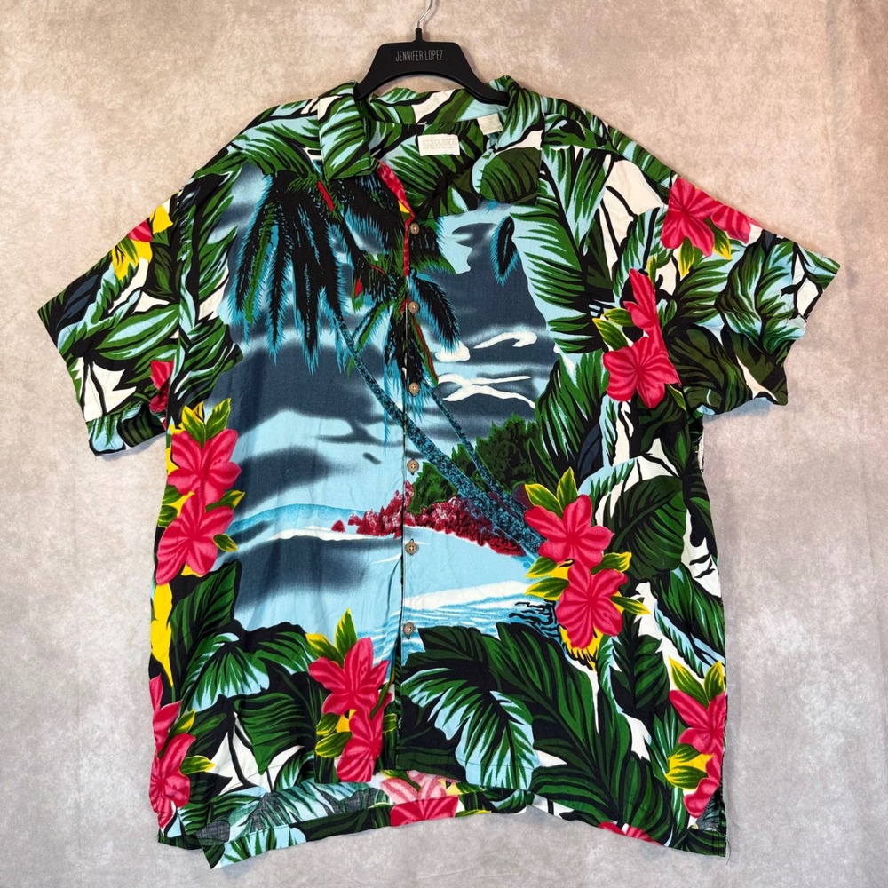 King Size Hawaiian Shirt Men 4XL Multicolor Floral Tropical Rayon Aloha Vacation